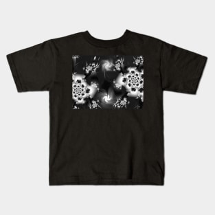 Gray Flowers Kids T-Shirt